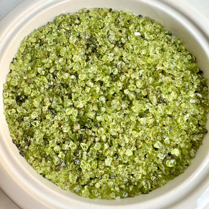 Green Peridot crystal chips for jewelry making