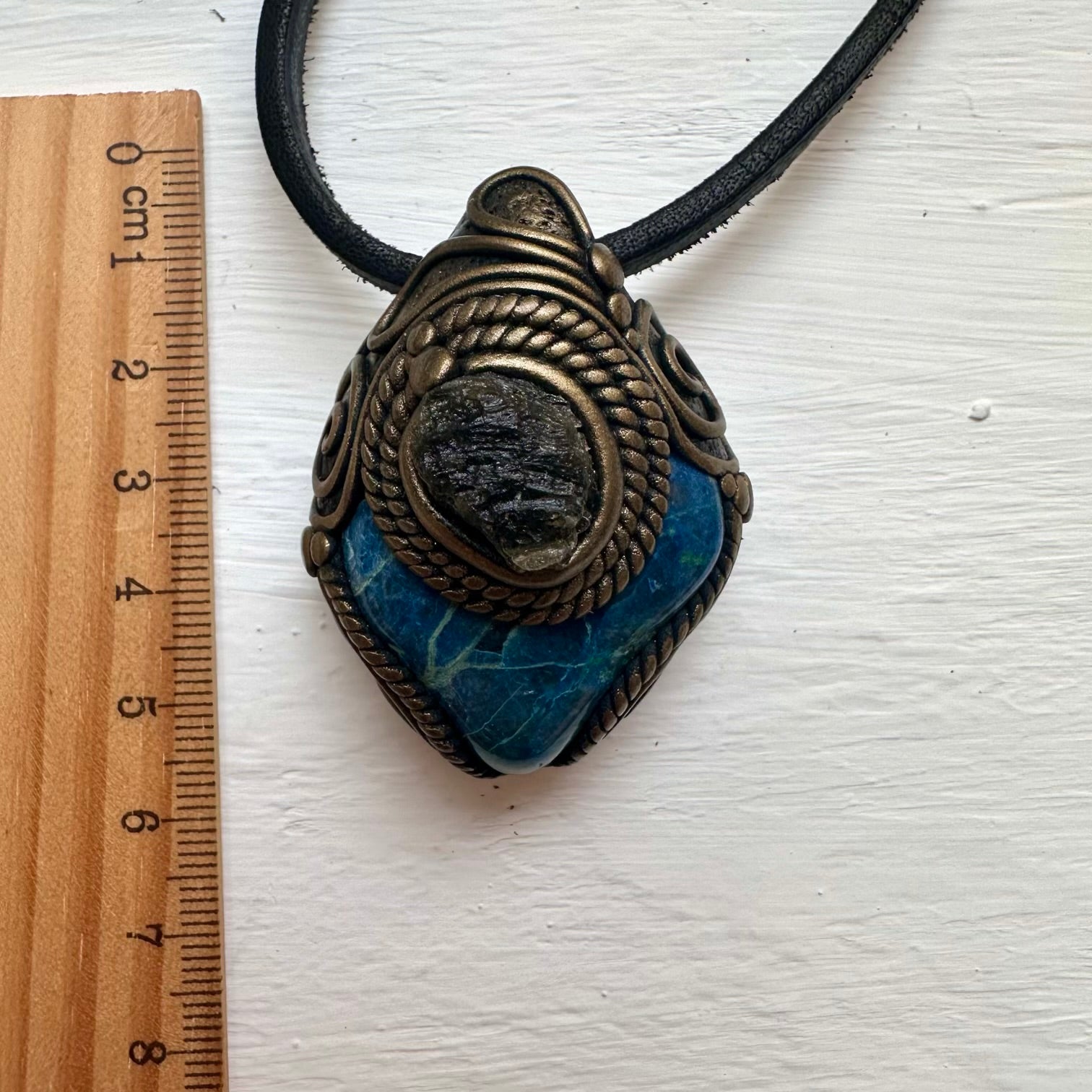 Chrysocolla and Moldavite Necklace - FairyGardenGlow