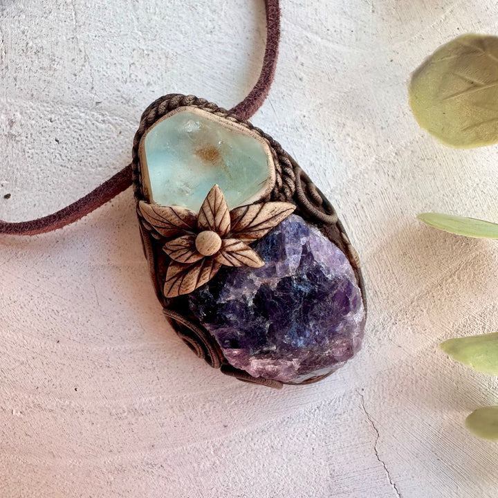 Scapolite & Blue Topaz Pendant Necklace – Metaphysical Jewelry, Crystal Healing Necklace