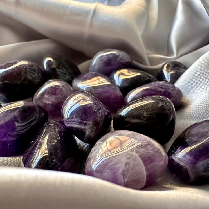 Amethyst Polished Stone - 5 pieces set - FairyGardenGlow
