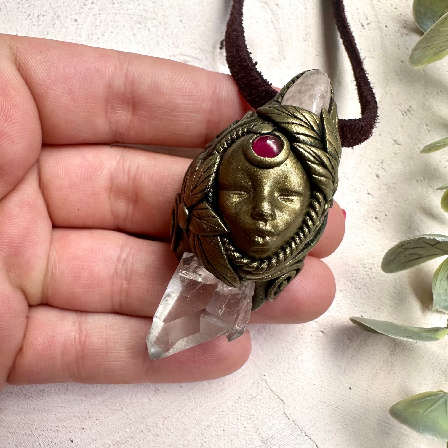 Spiritual necklace for clarity, love and emotional balance