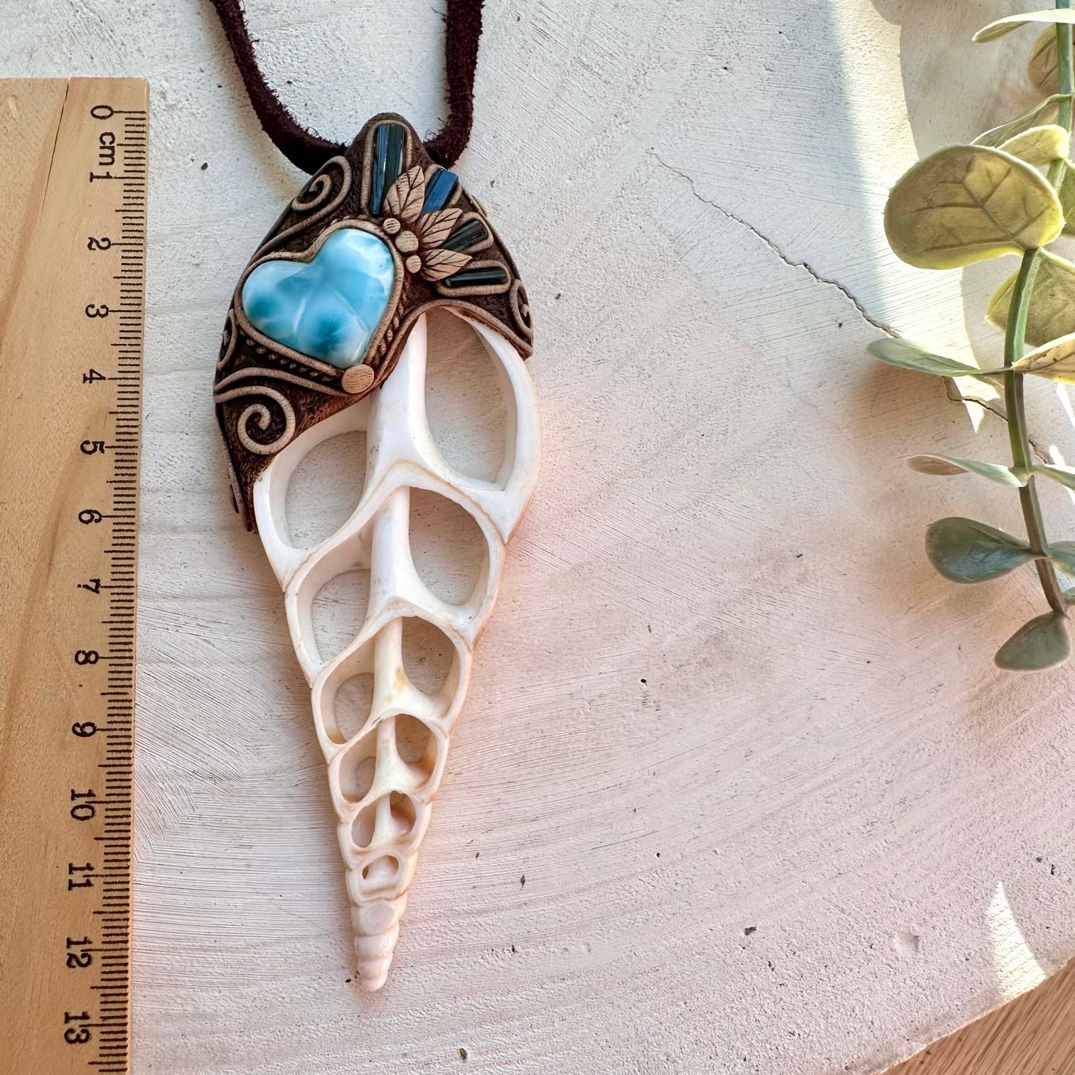 Fantasy ocean jewelry with seashell and gemstone combination