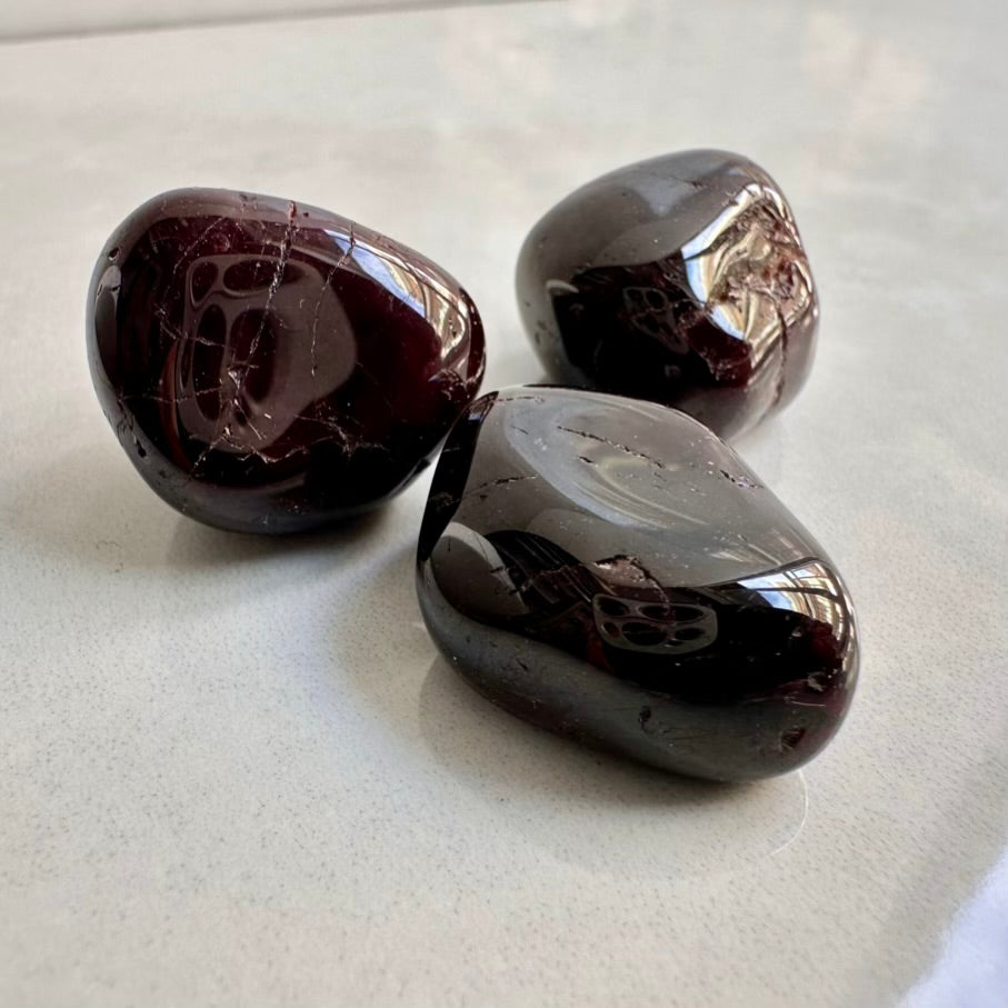 Polished Red Garnet crystal from India