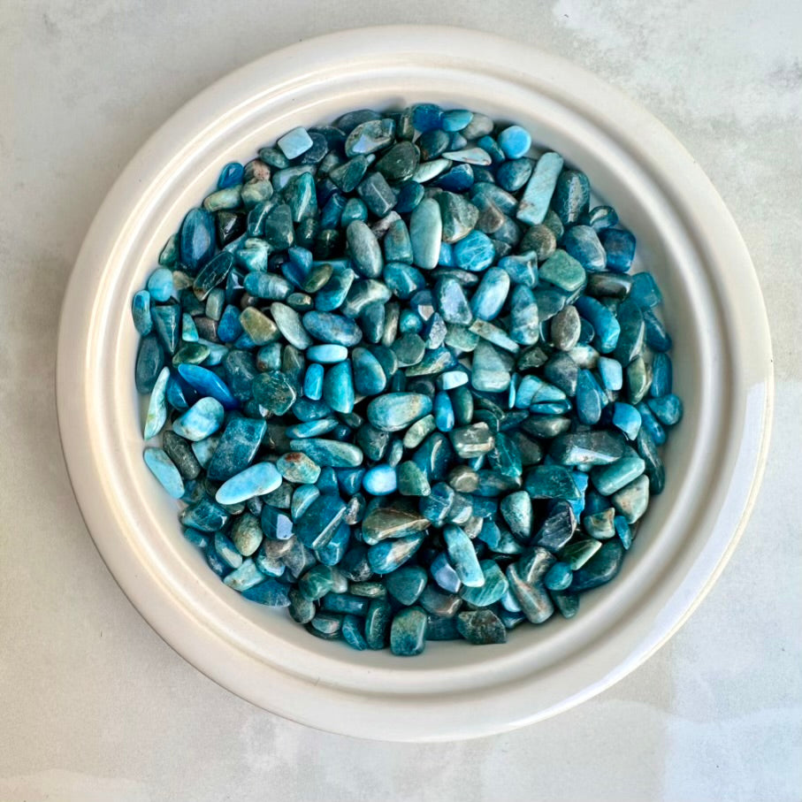 Small natural apatite stones for creativity and focus