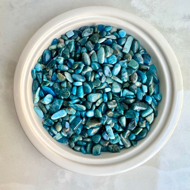 Small natural apatite stones for creativity and focus