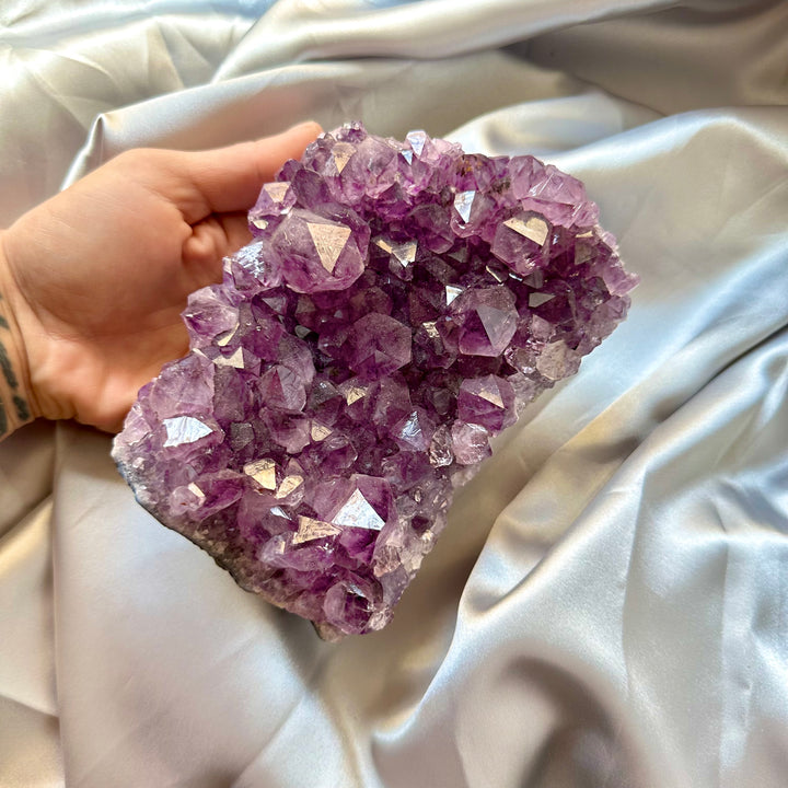 Large Amethyst Cluster - Brazilian Amethyst - Unique - FairyGardenGlow