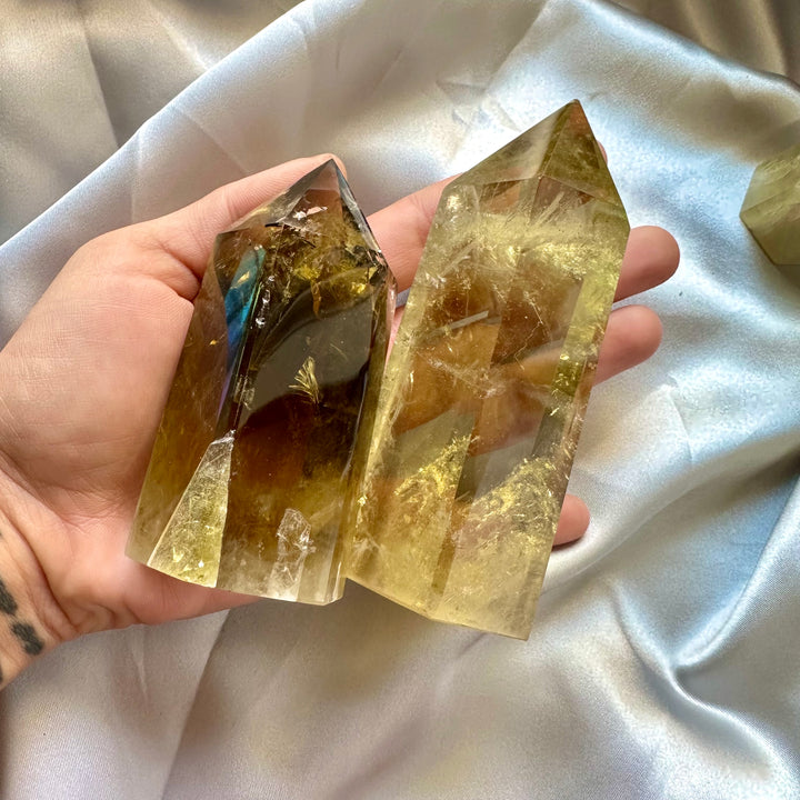 Citrine Tower - Polished Citrine Point - FairyGardenGlow