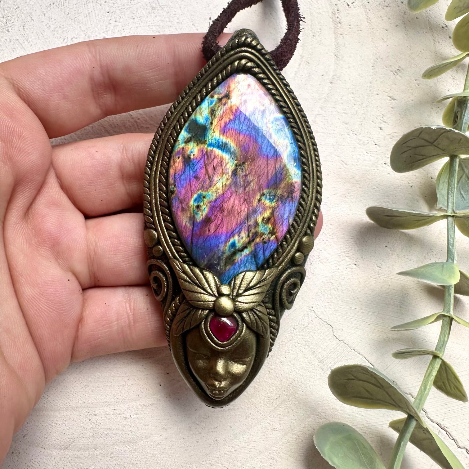 Spiritual jewelry featuring Rainbow Labradorite and Rhodolite Garnet