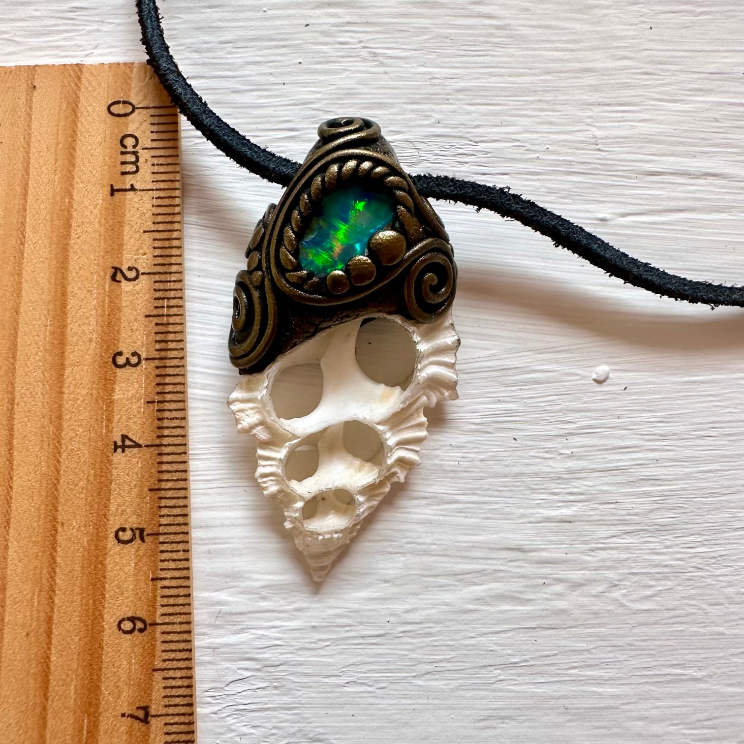 Seashell and Raw Opal Necklace - FairyGardenGlow