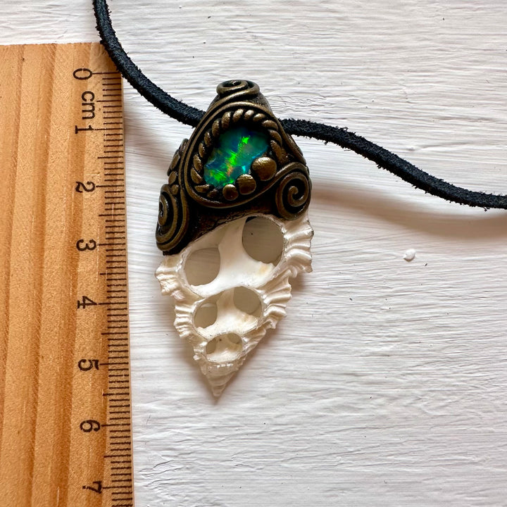 Seashell and Raw Opal Necklace - FairyGardenGlow