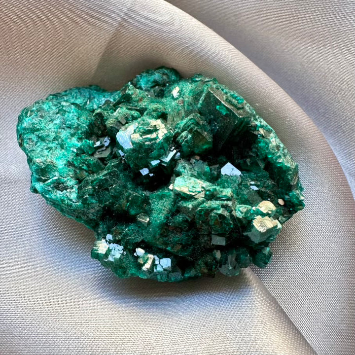 Dioptase Crystal- Unique / Dioptase Cluster, Raw Mineral Specimen - FairyGardenGlow
