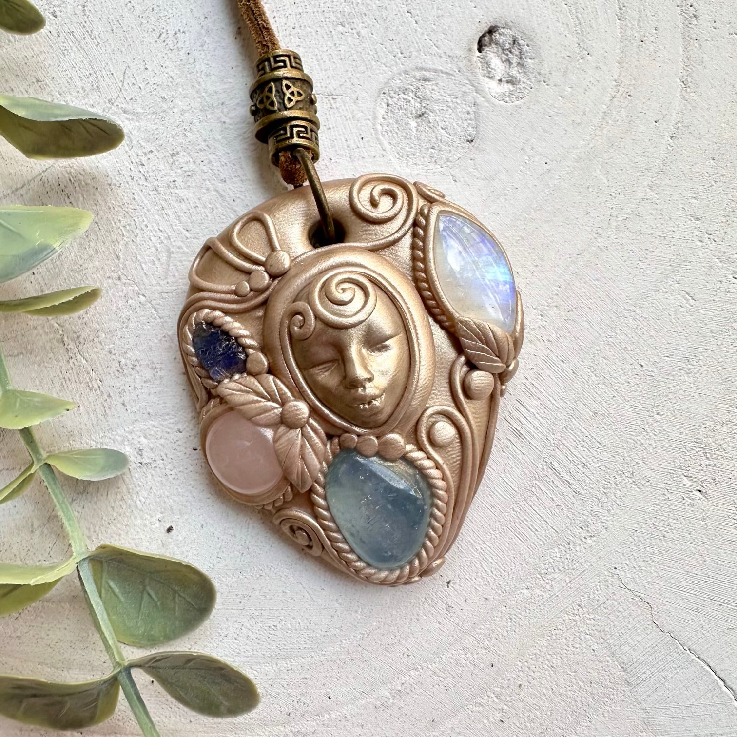Unique tanzanite crystal pendant necklace
