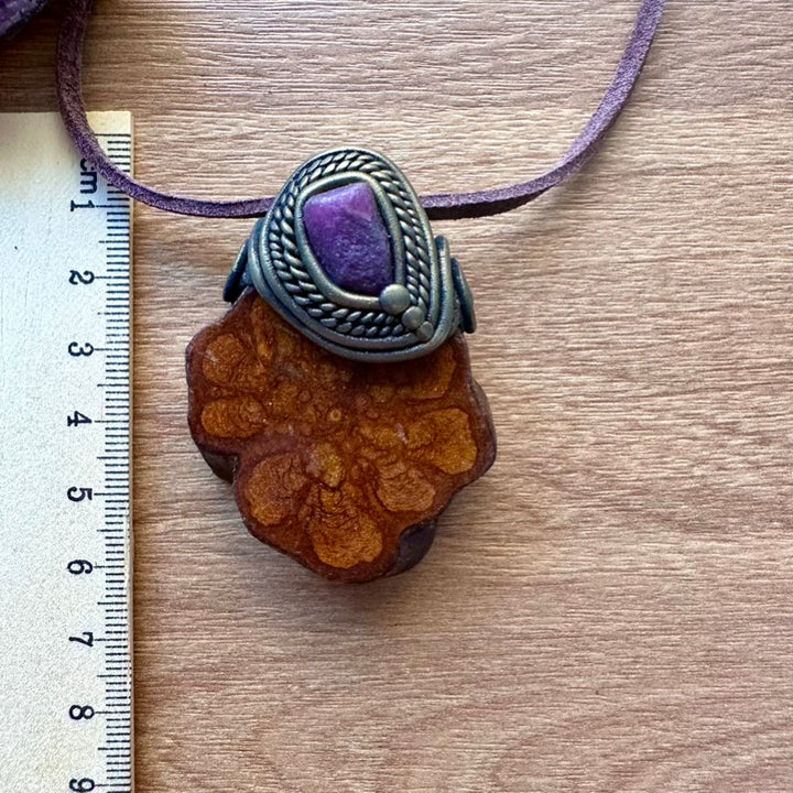 Ayahuasca Vine Necklace, Raw Ruby Pendant Necklace - FairyGardenGlow