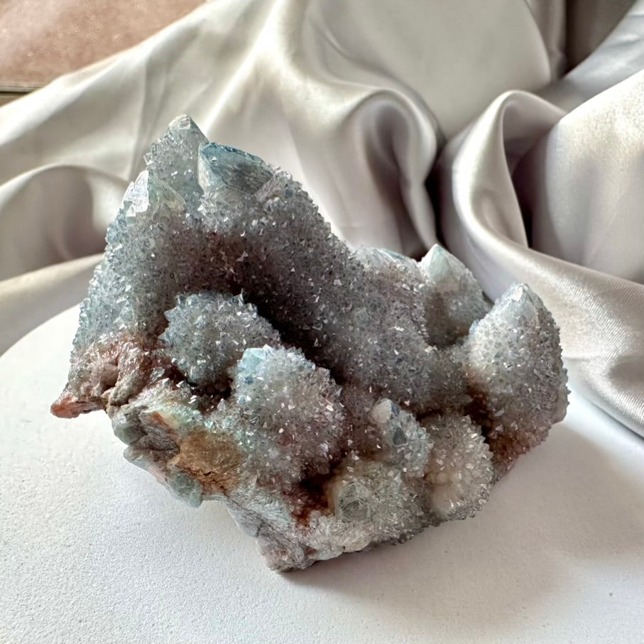 Aqua Aura Spirit Quartz Cluster - L / Unique - FairyGardenGlow