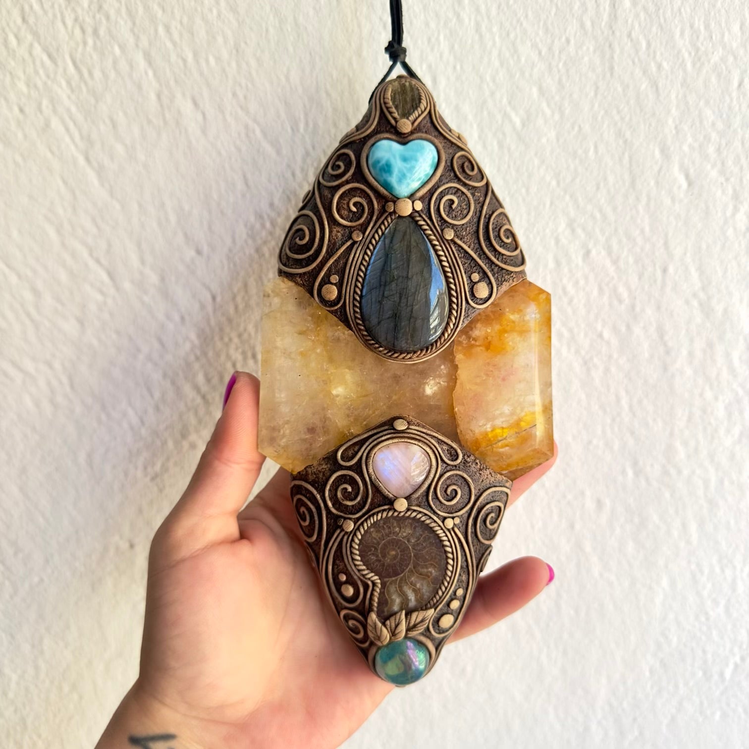 Crystal talisman for sacred space and home decor handmade and one of a kind