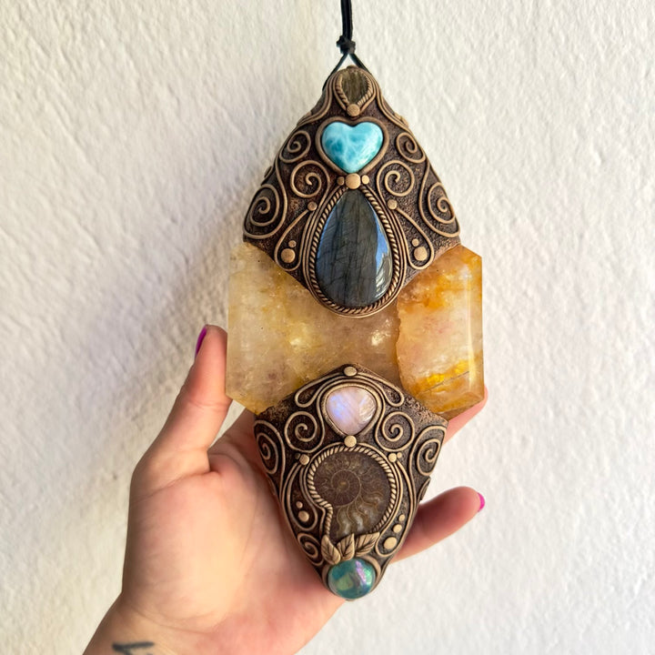 Crystal talisman for sacred space and home decor handmade and one of a kind