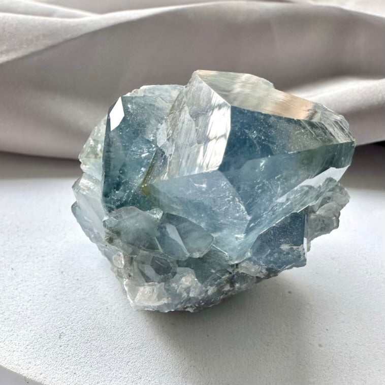 Celestite Cluster / Deep Sky Blue - Unique (04) - FairyGardenGlow