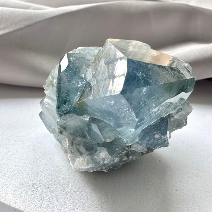 Celestite Cluster / Deep Sky Blue - Unique (04) - FairyGardenGlow