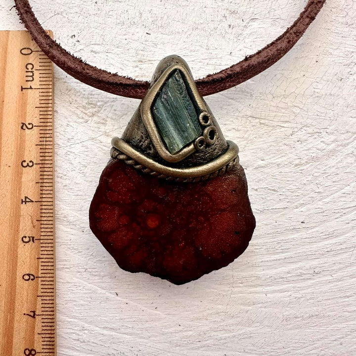 Ayahuasca Necklace, Moldavite Pendant - FairyGardenGlow