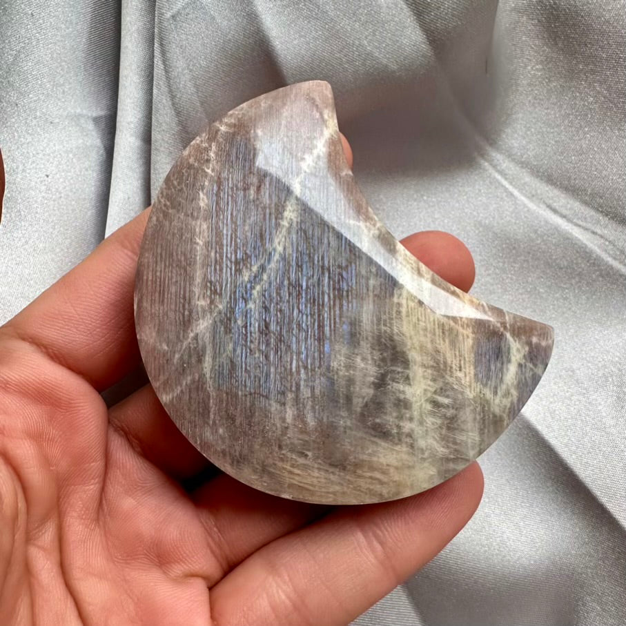 Moonstone Moon Shaped Crystal - Unique (01)