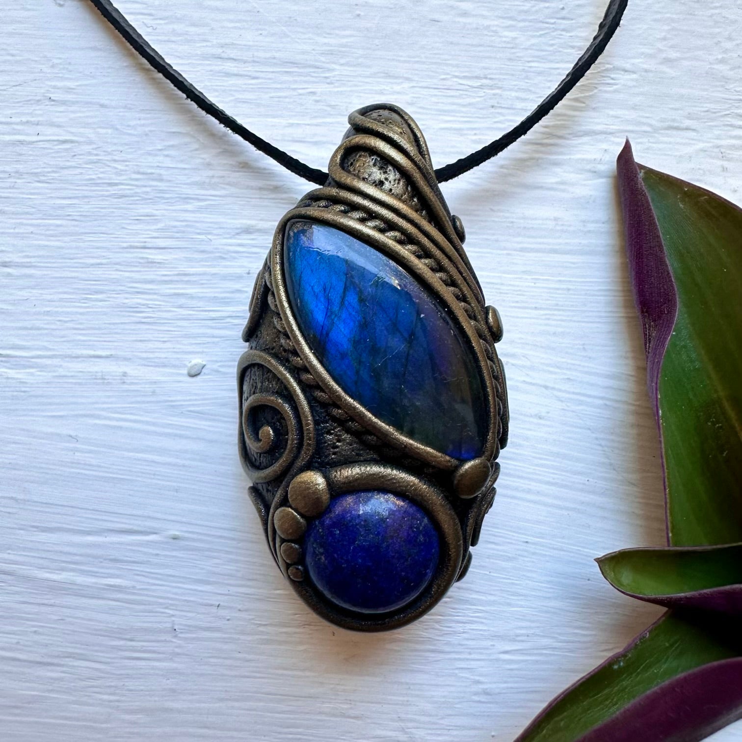 Labradorite and Lapis Lazuli Necklace
