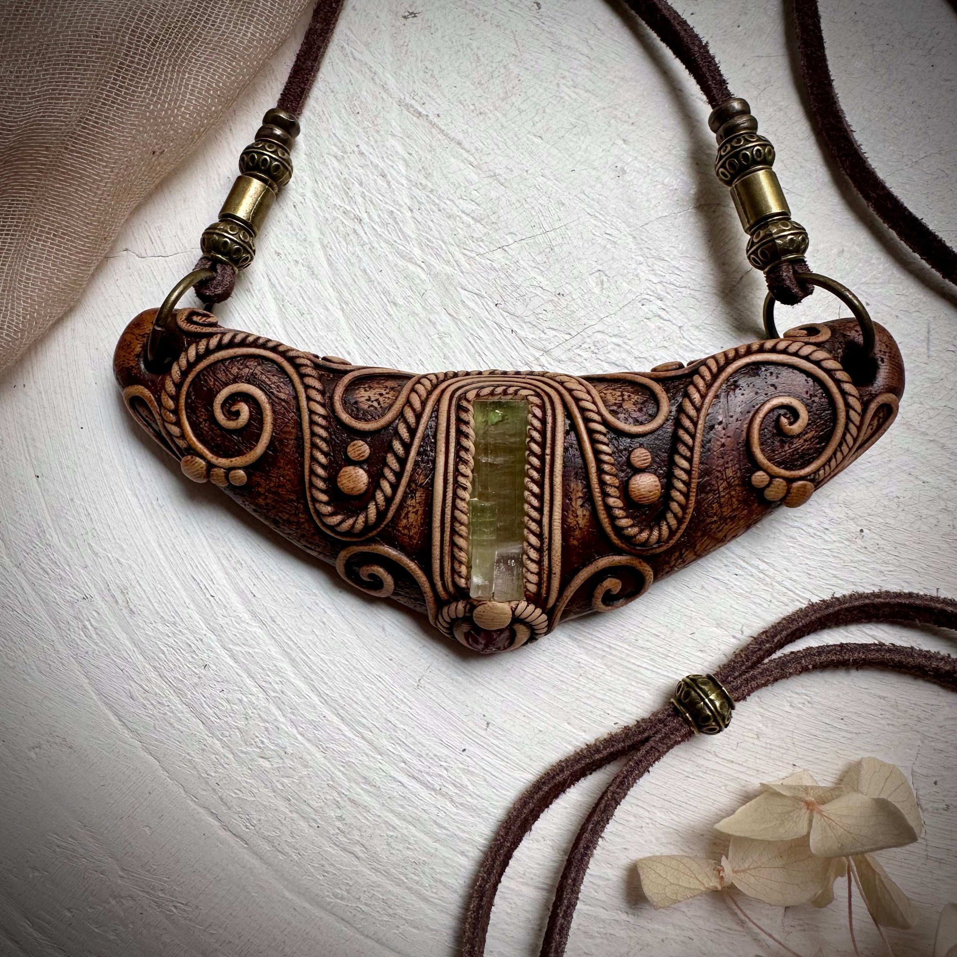 Bi Color Tourmaline and Spinel Statement Necklace - FairyGardenGlow