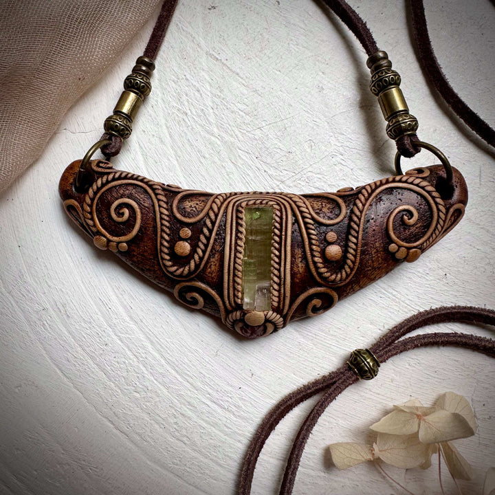 Bi Color Tourmaline and Spinel Statement Necklace - FairyGardenGlow