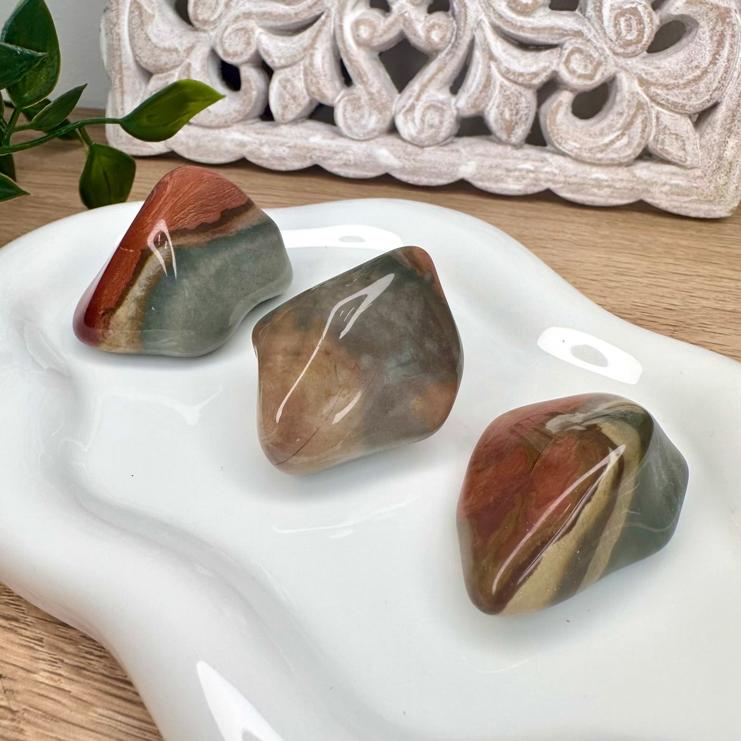 Polychrome Jasper Polished Stone - Natural Healing Crystal for Grounding, Vitality & Emotional Balance