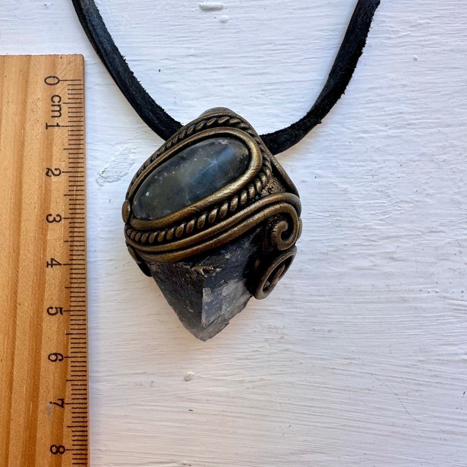 Blue Fluorite and Celestite Necklace - FairyGardenGlow
