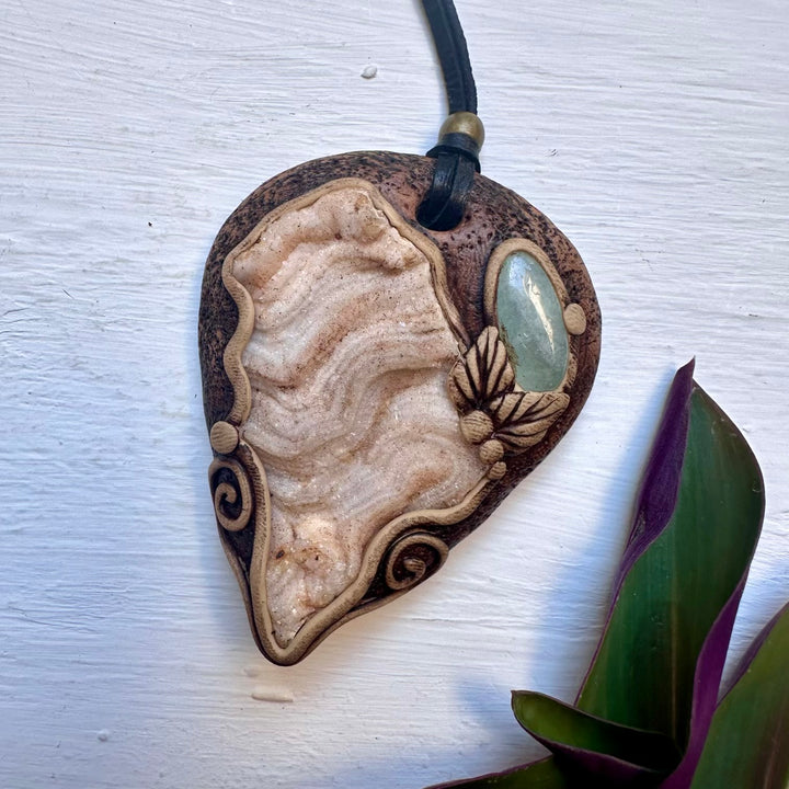 Chalcedony Rose and Aquamarine Necklace - FairyGardenGlow