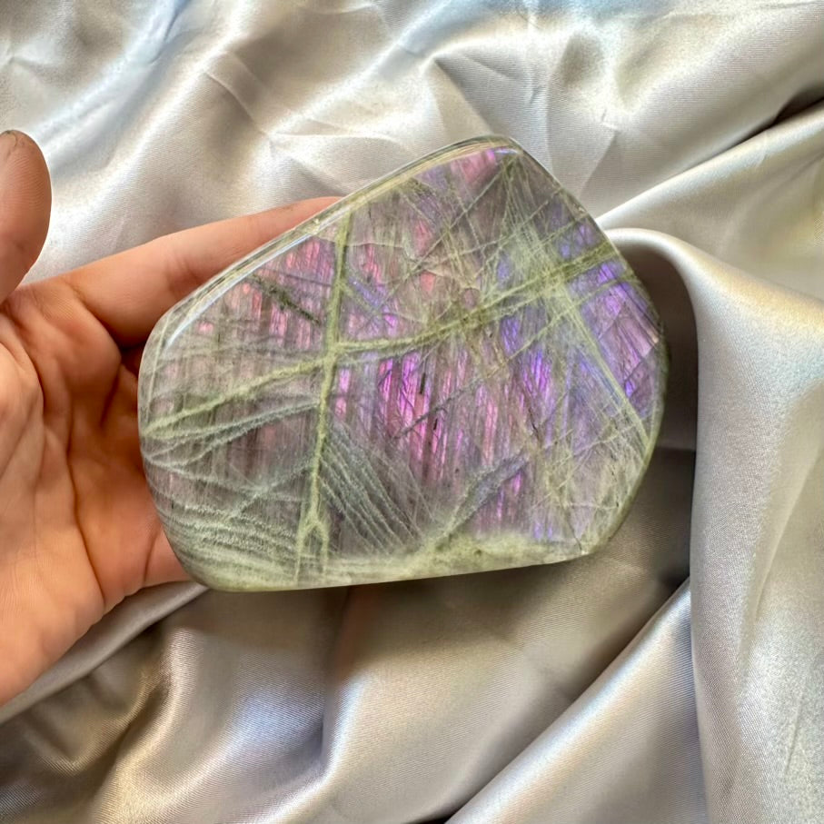 Labradorite Free Form - Purple Flash - Unique - FairyGardenGlow