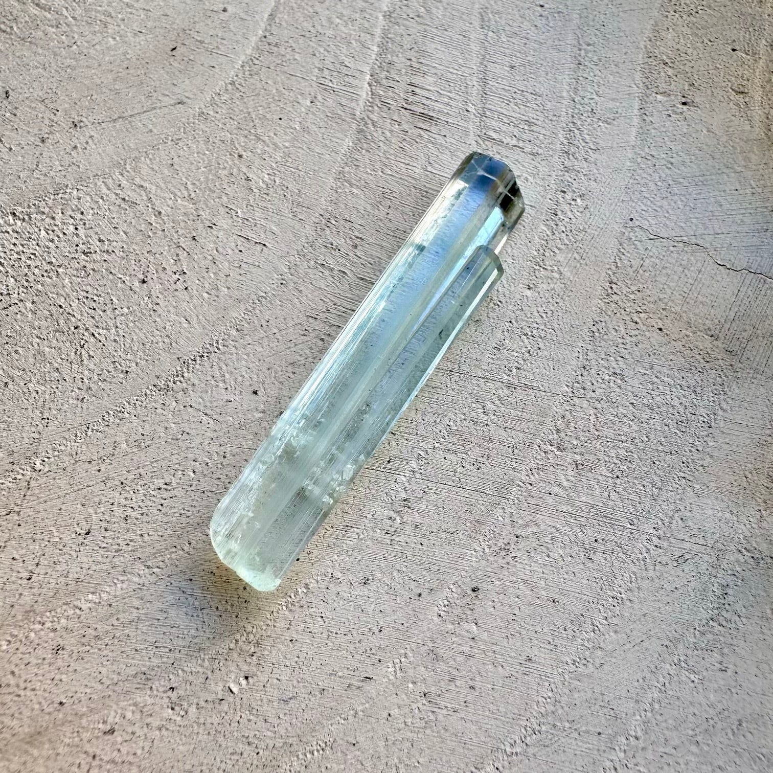 Aquamarine crystal used for healing and meditation