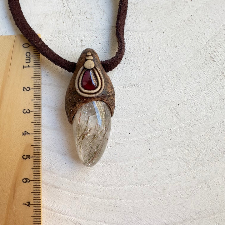 Natural gemstone necklace with grounding energy for men and women