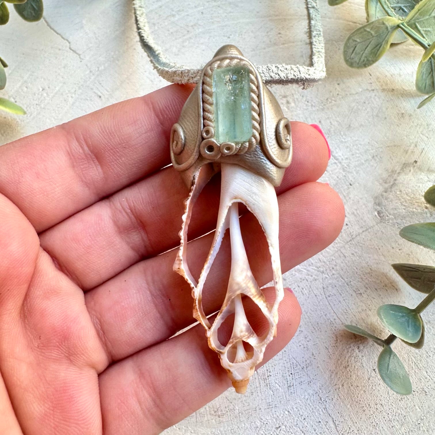Statement crystal necklace goddess jewelry ocean energy piece