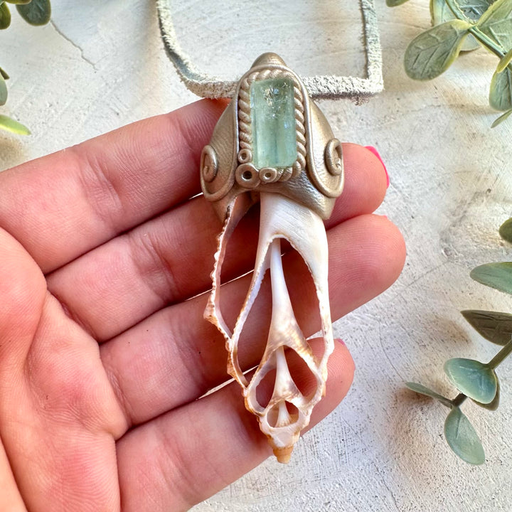 Statement crystal necklace goddess jewelry ocean energy piece