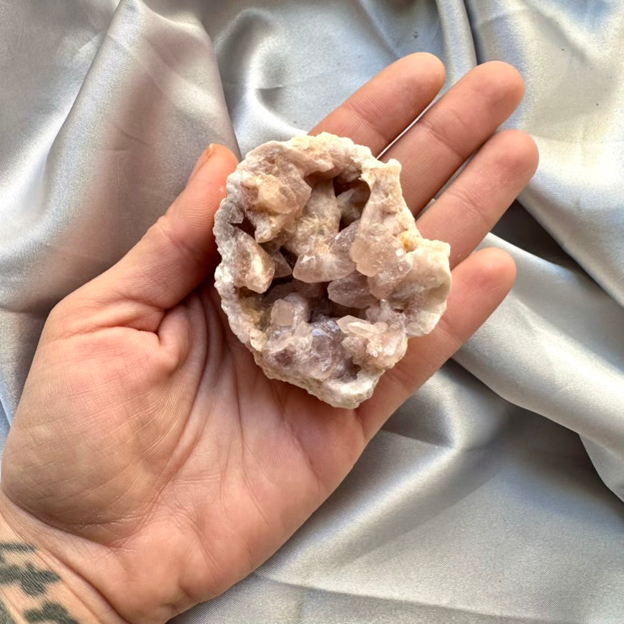 Pink Amethyst Geode - Unique, Pink Amethyst Raw Crystal (01) - FairyGardenGlow