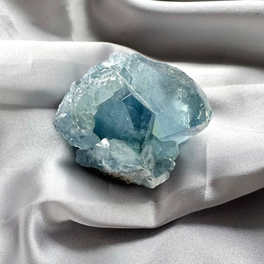 Celestite Cluster / Deep Sky Blue - Unique (04) - FairyGardenGlow