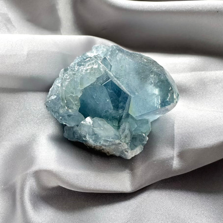 Celestite Cluster / Deep Sky Blue - Unique (04) - FairyGardenGlow
