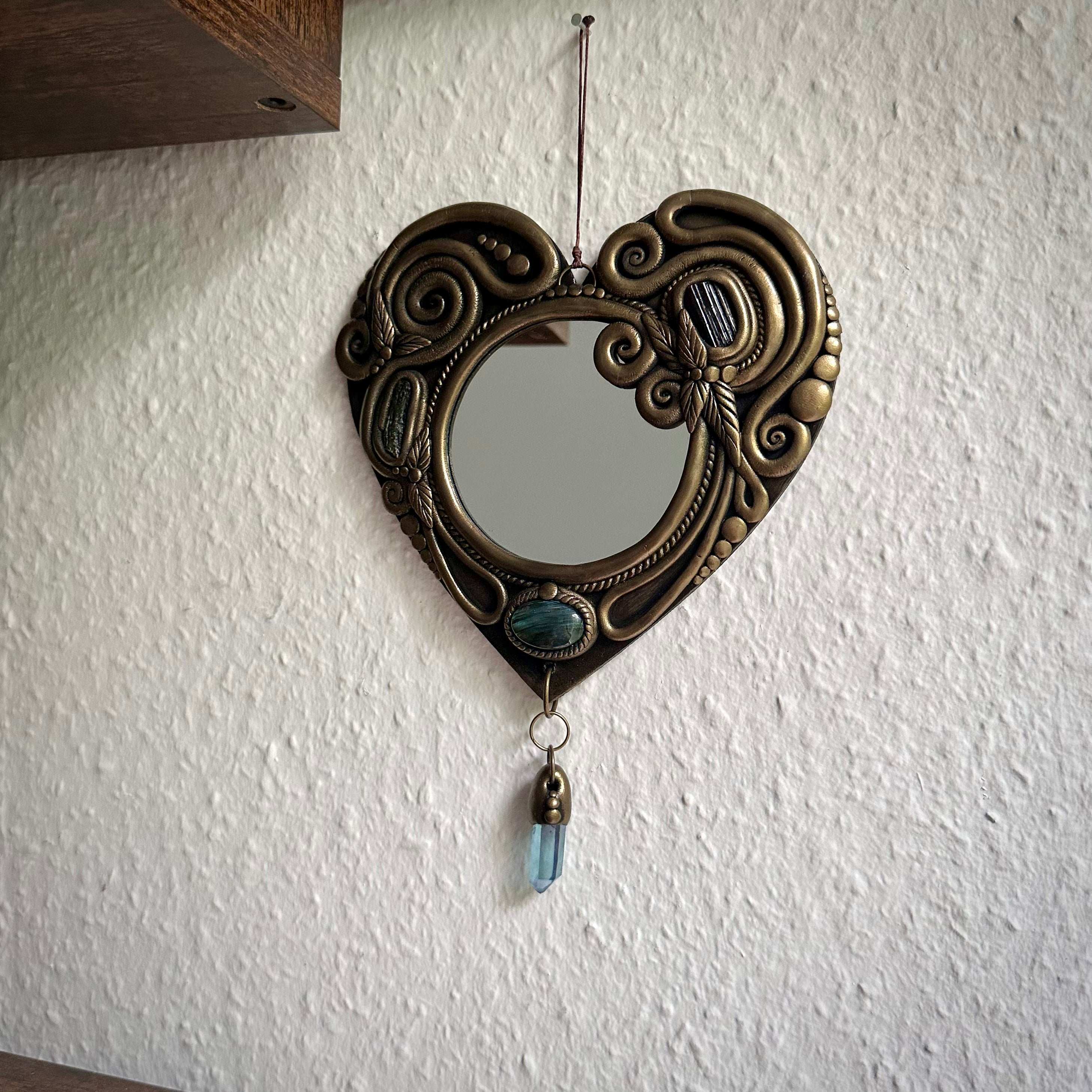 Crystal Mirror Wall Hanging - 21 cm - FairyGardenGlow