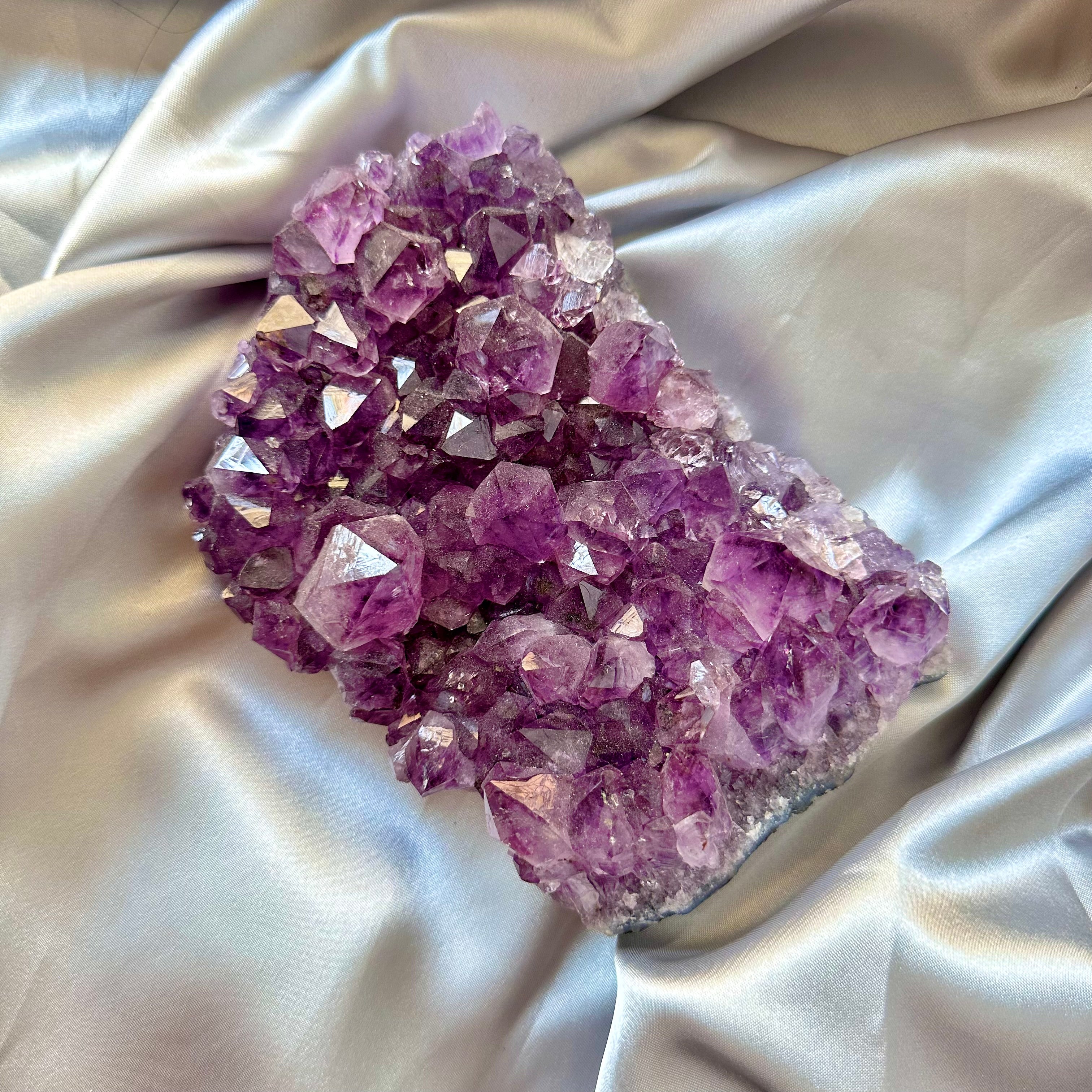 Large Amethyst Cluster - Brazilian Amethyst - Unique - FairyGardenGlow