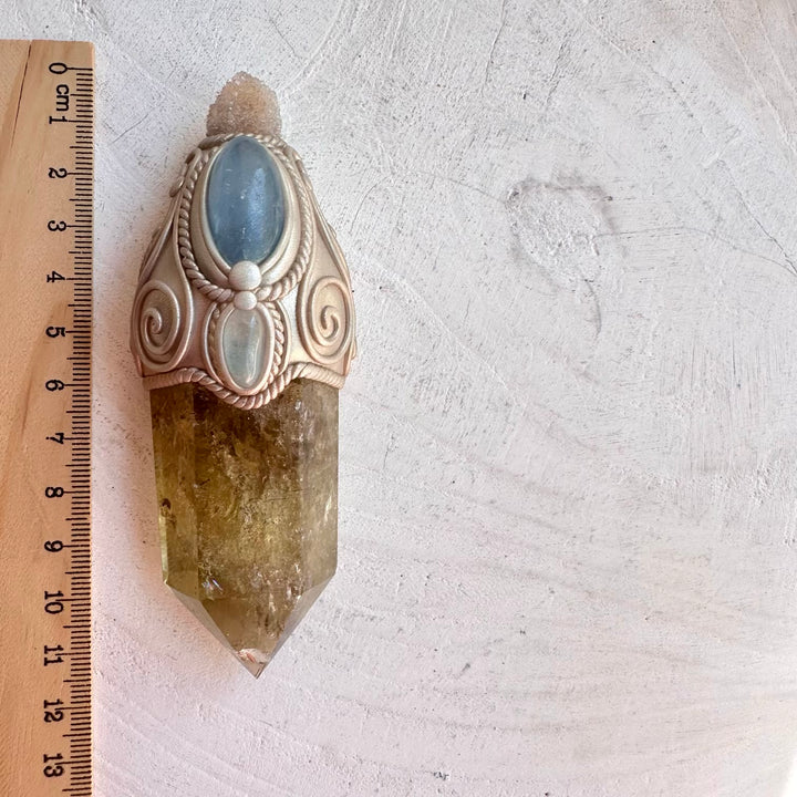 Spiritual crystal wand for meditation manifestation and emotional balance