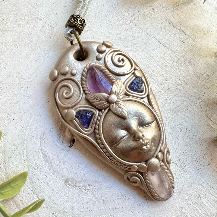 Divine Feminine Necklace with Vera Cruz Amethyst – Spiritual Healing Gemstone Jewelry