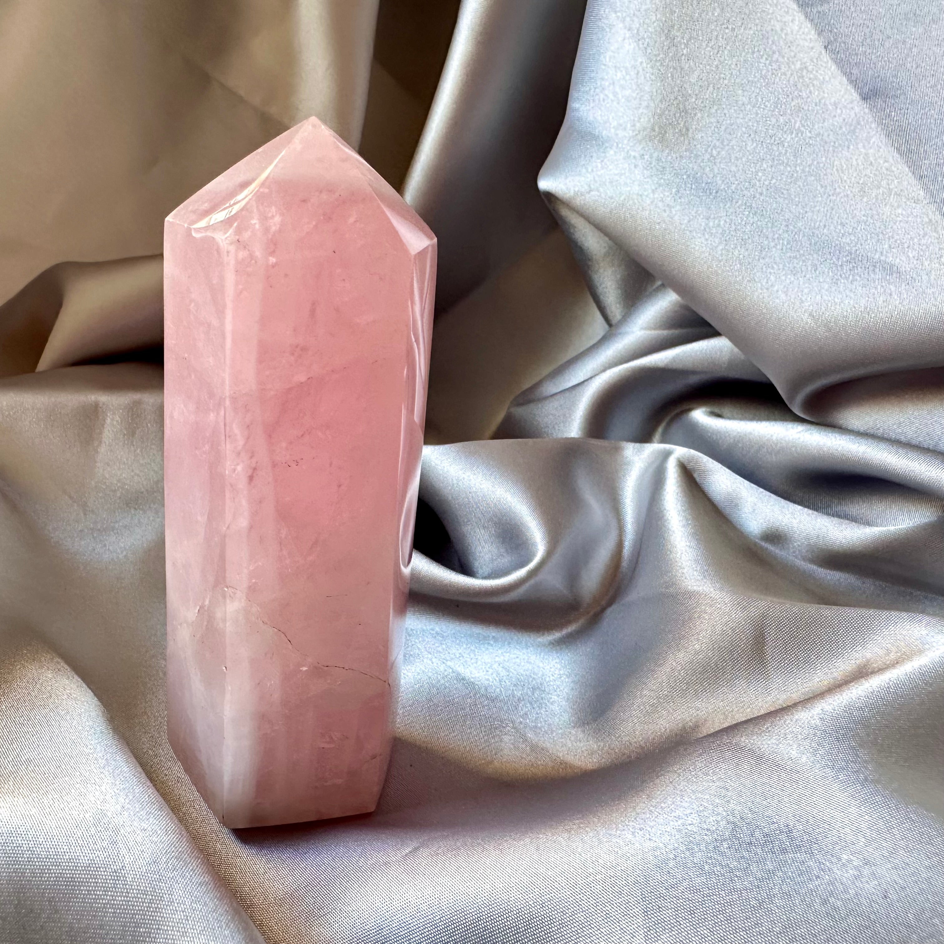 Rose Quartz Tower - Unique - FairyGardenGlow