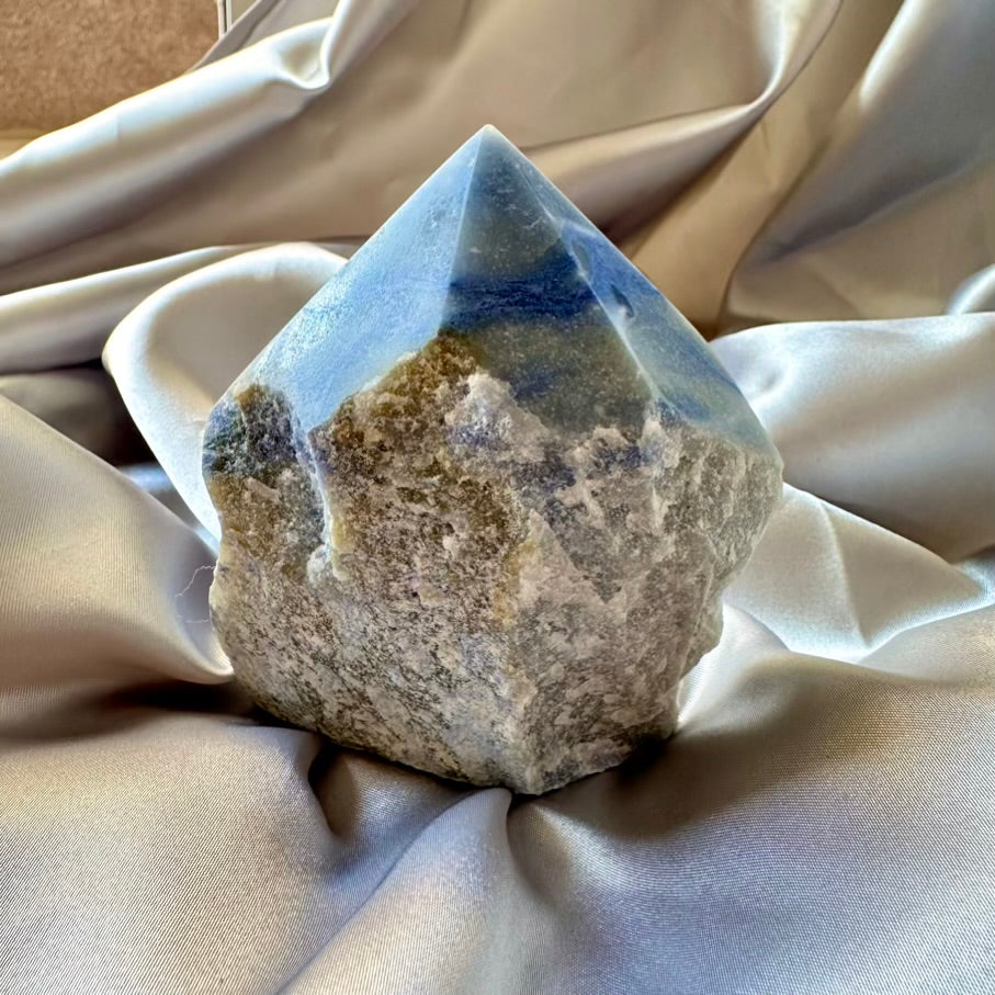 Blue Quartz Crystal Point - Unique - FairyGardenGlow