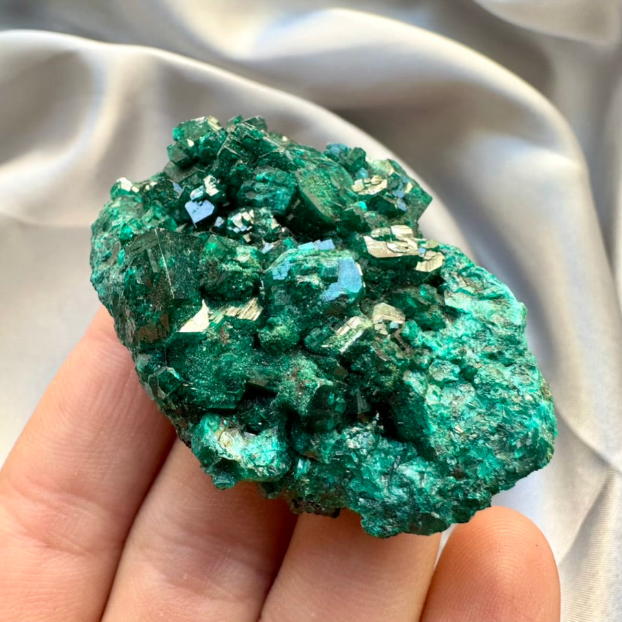 Dioptase Crystal- Unique / Dioptase Cluster, Raw Mineral Specimen - FairyGardenGlow