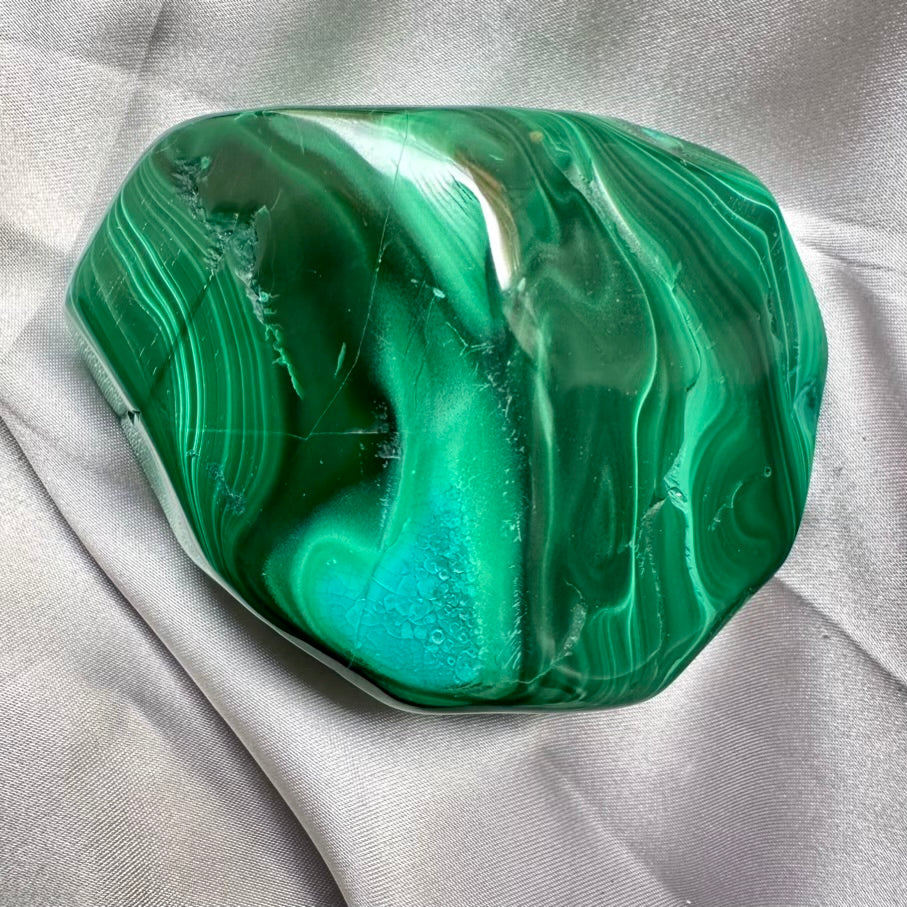 Malachite Chrysocolla Polished Stone - Unique - FairyGardenGlow
