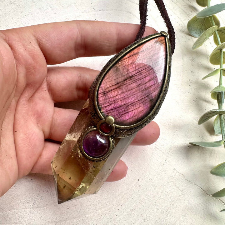 Handmade crystal necklace for manifestation and inner growth