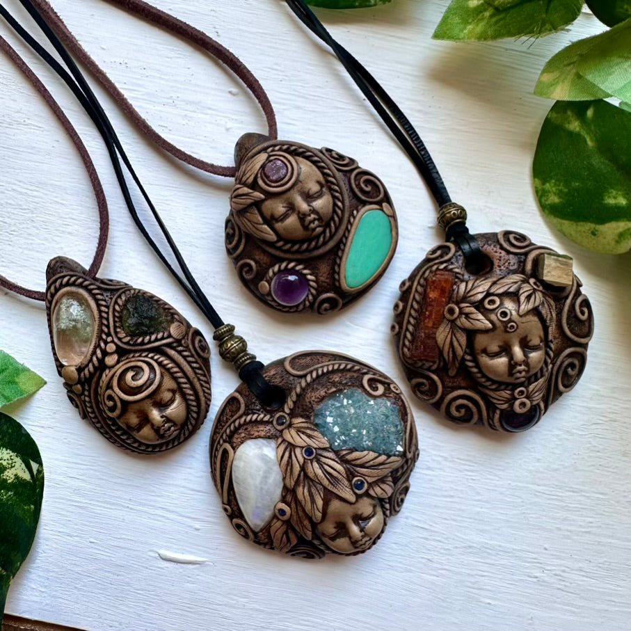 Chrysoprase Amethyst and Ruby Goddess Necklace - FairyGardenGlow