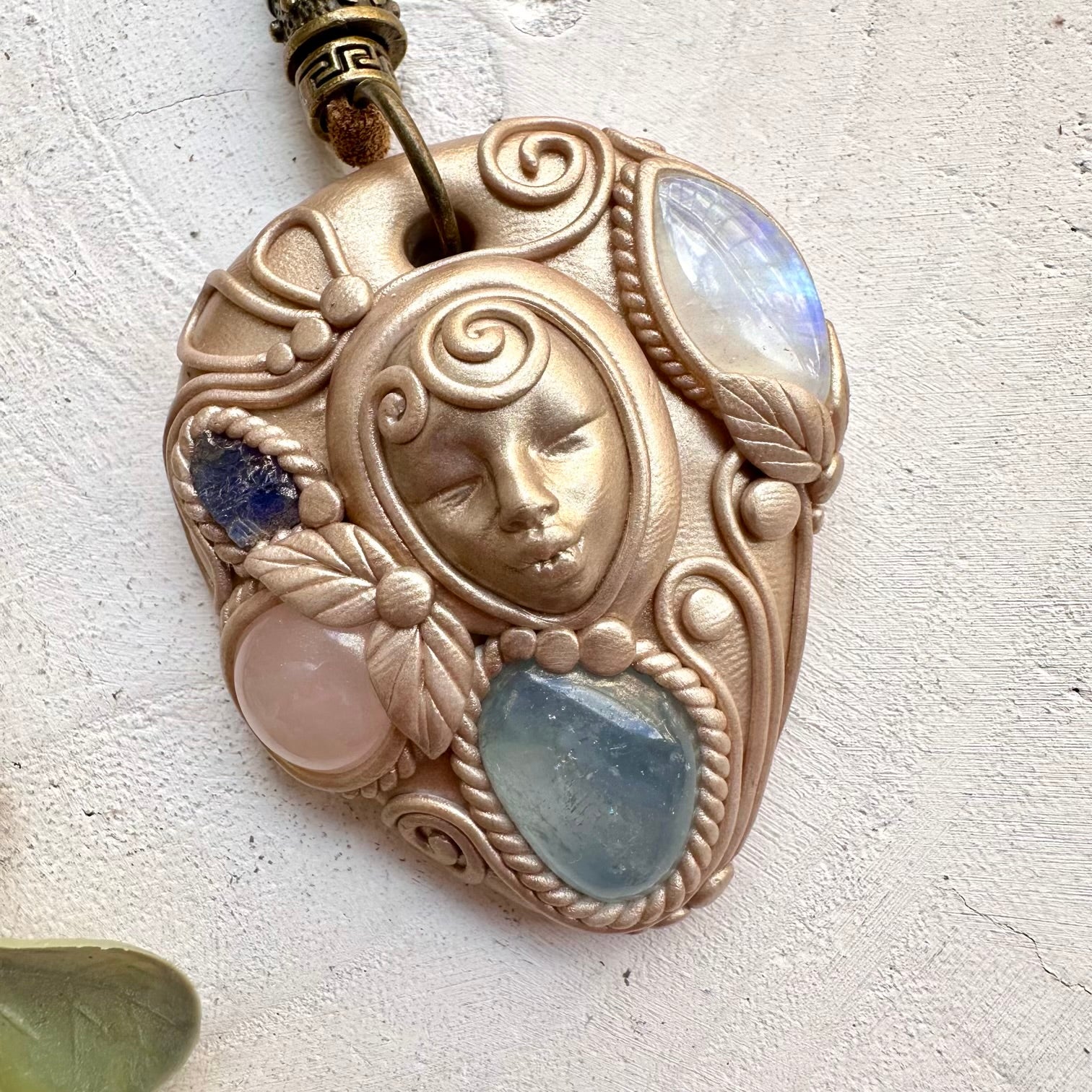 Handmade talisman goddess necklace for intuition and emotional healing