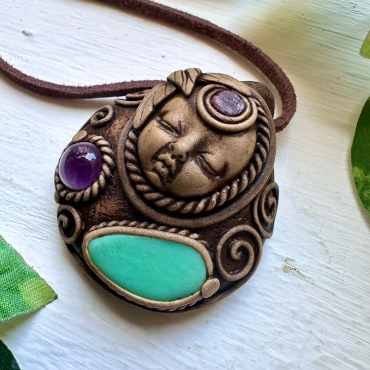 Chrysoprase Amethyst and Ruby Goddess Necklace - FairyGardenGlow